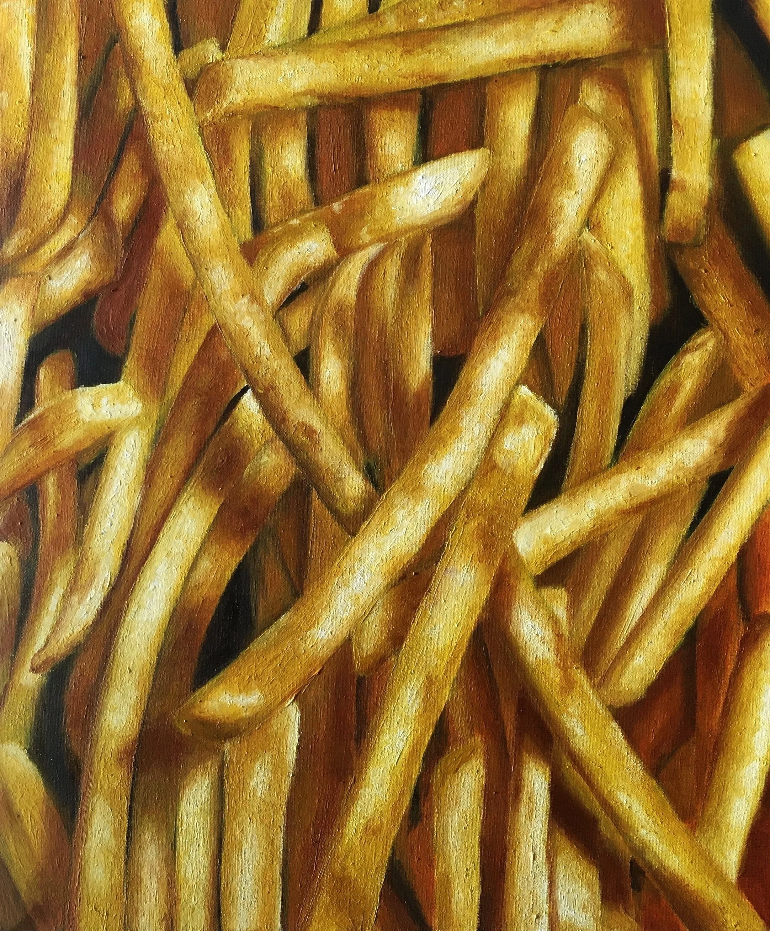 quadro patatine del McDonalds olio su tela