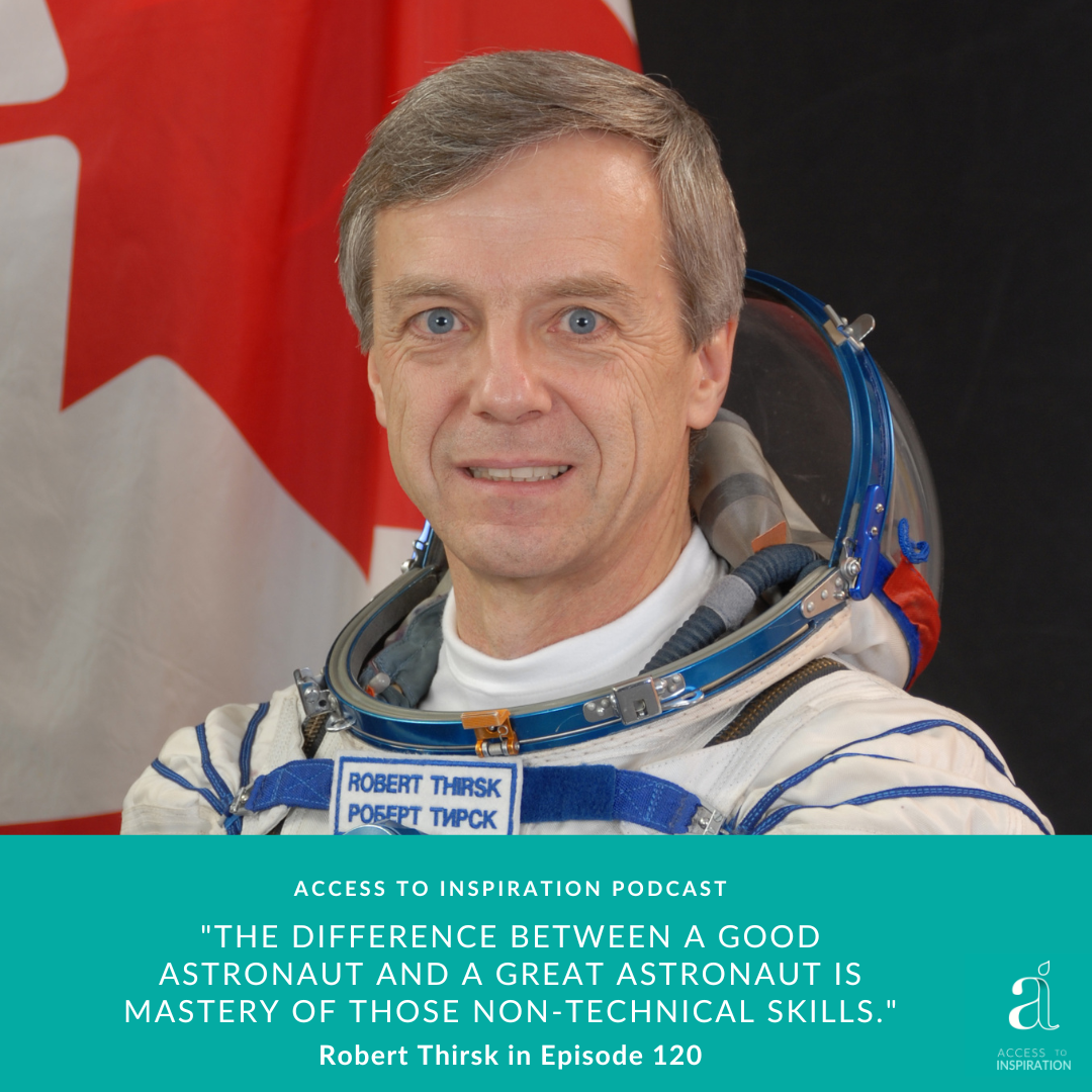 Clive Steeper in conversation with astronaut Robert Thirsk