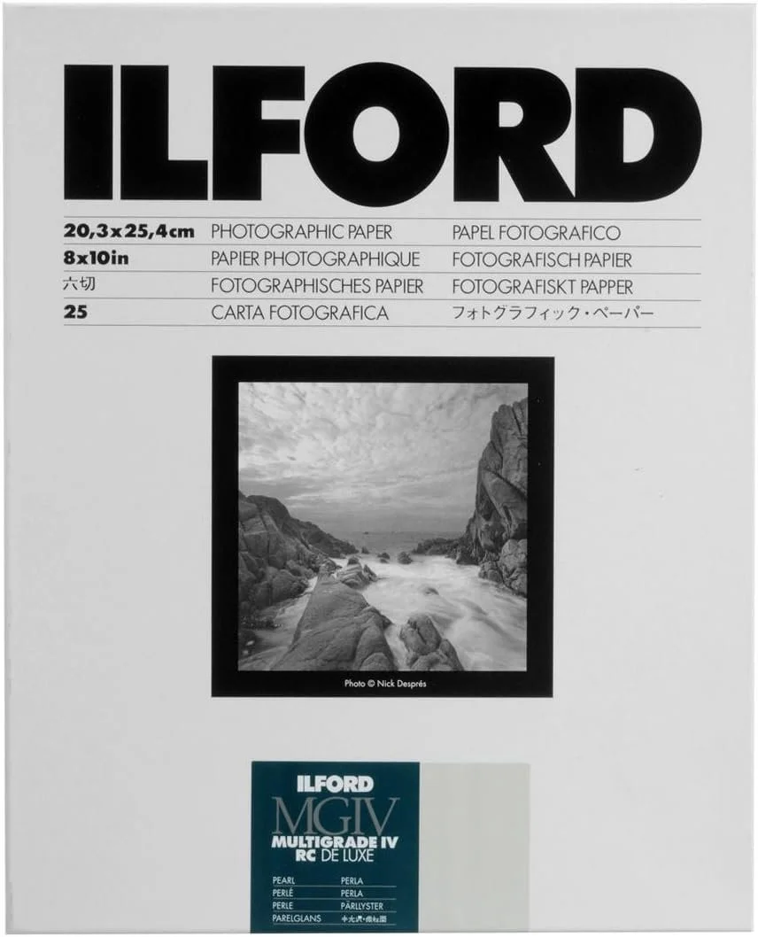 Ilford Multigrade IV RC Deluxe Resin Coated VC Variable Contrast Black & White Enlarging Paper - 8x10" - 25 Sheets - Pearl 