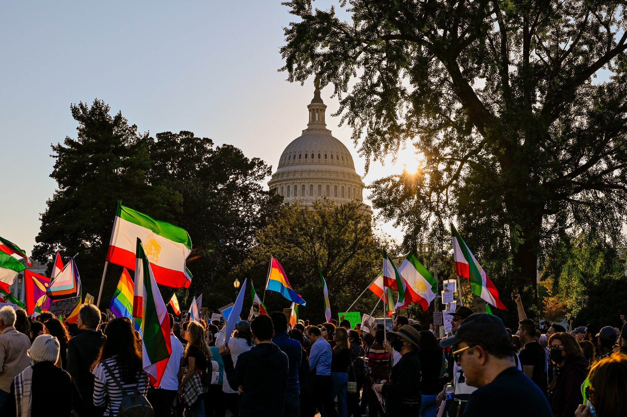 Iranian demonstrates march to the Capitol in Washington, D.C. on the one year anniversary of the death of Masha Amini, Saturday, September 16, 2023.