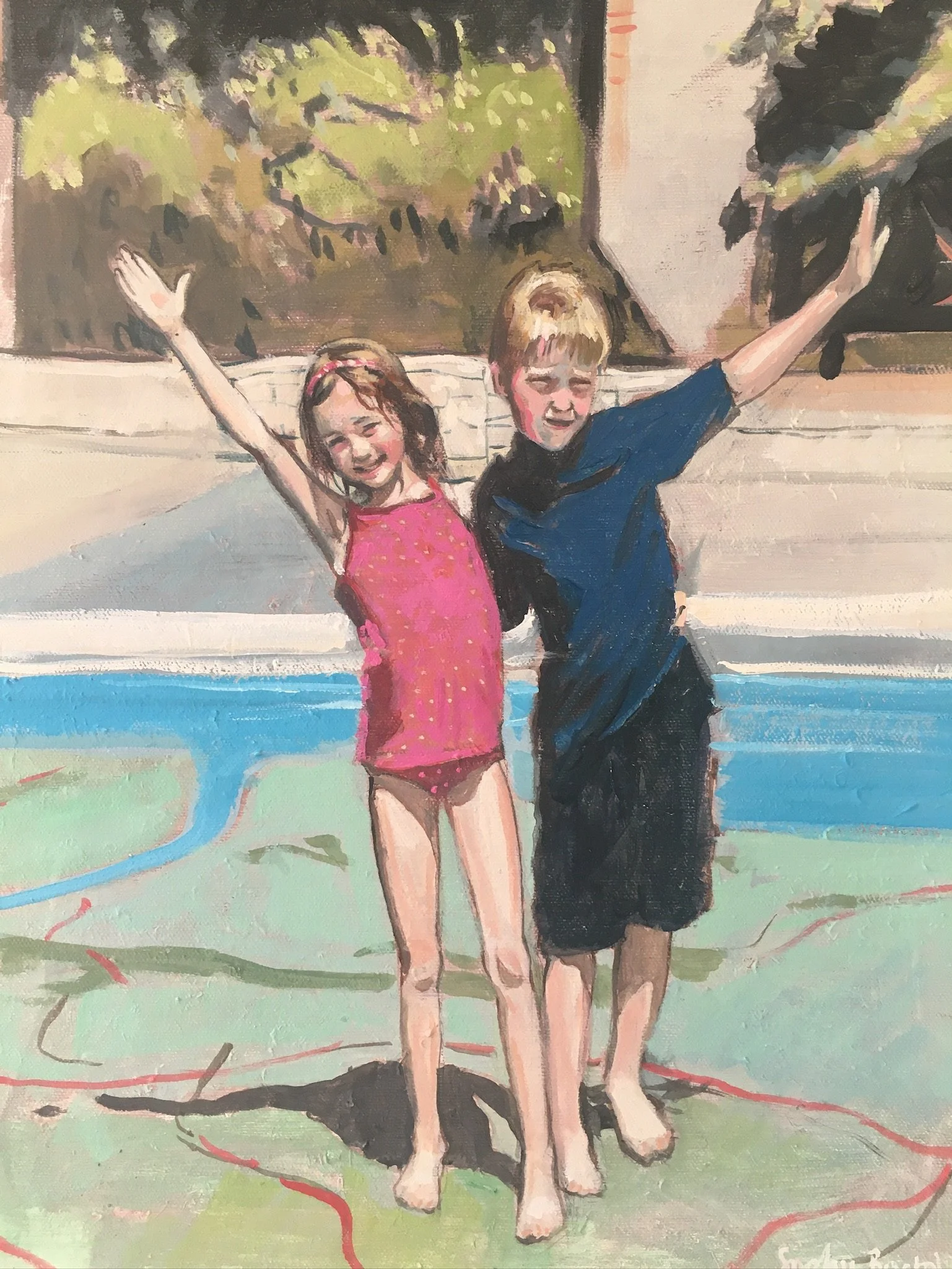 James and Abi 30 x 40cm oil on canvas