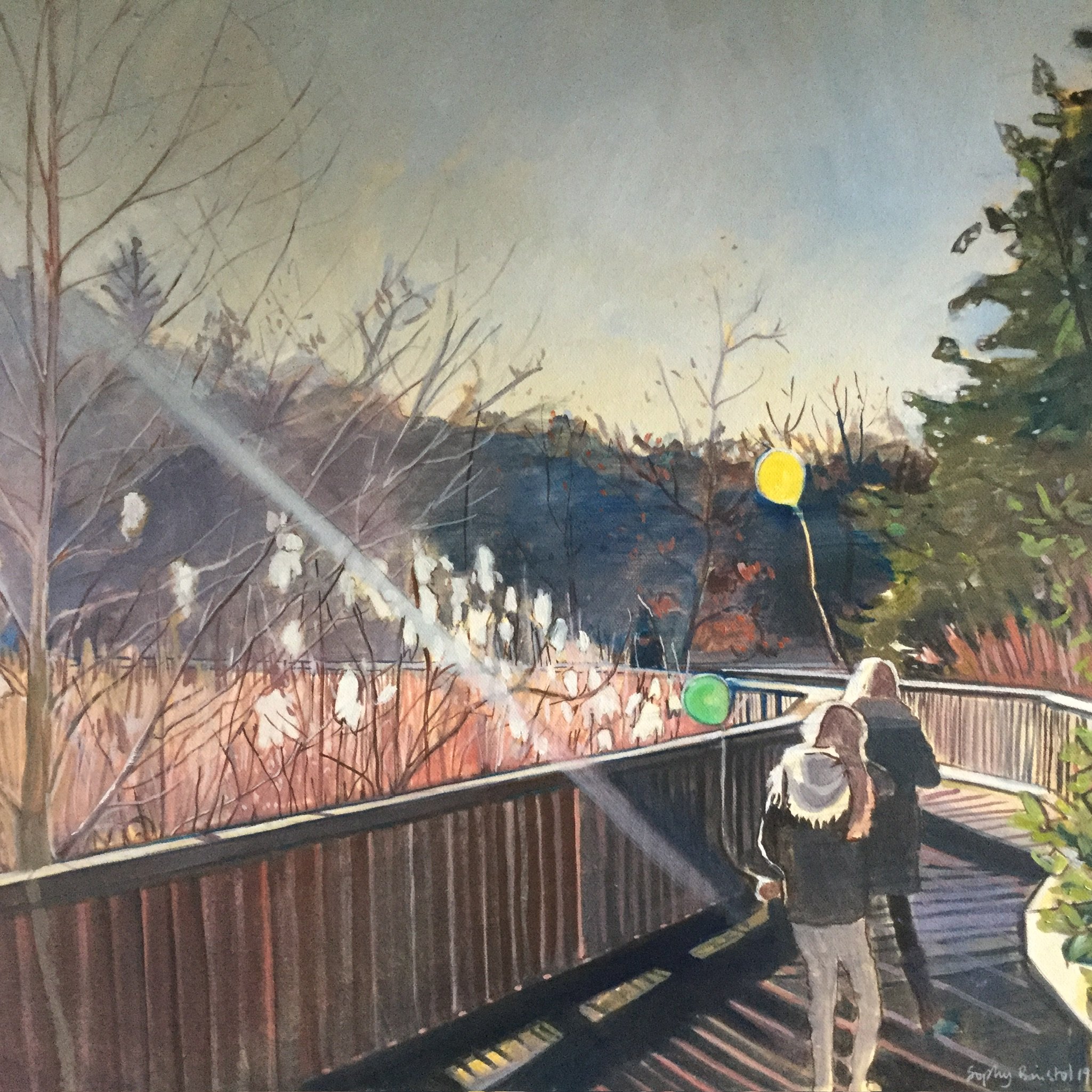 Balloon Walk 50 x 50cm oil on canvas £450