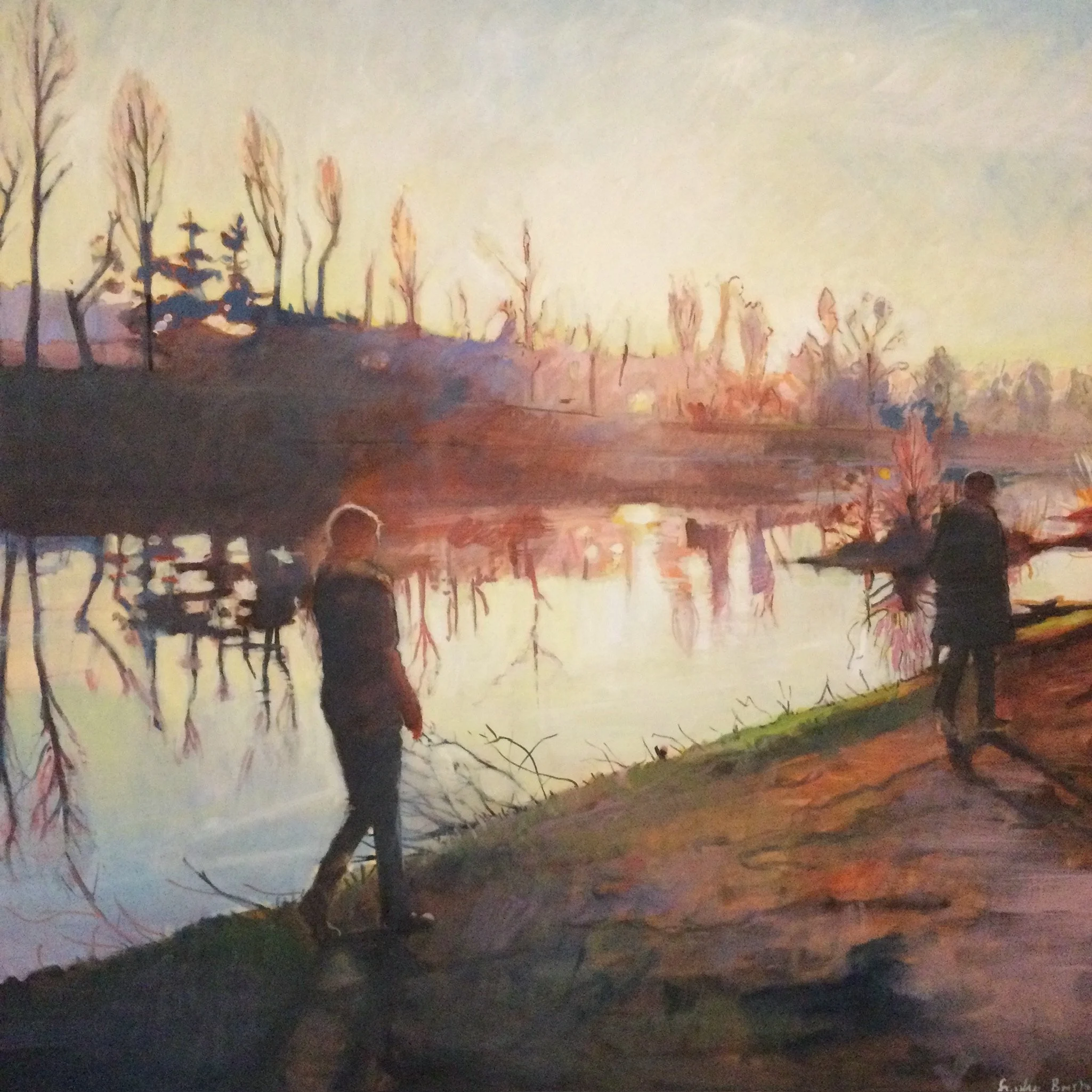 Walk by the Arno 60 x 60cm oil on canvas