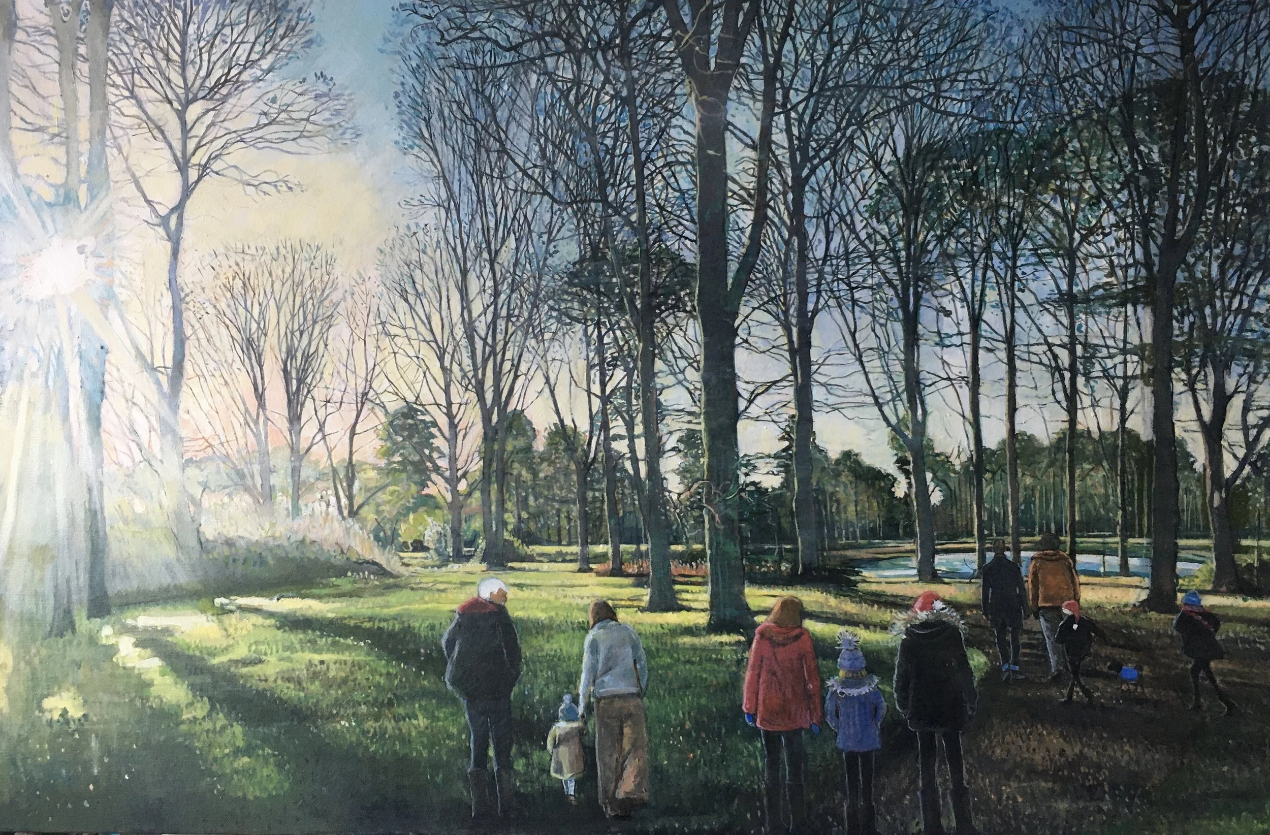 Family on a Winter Walk,
 oil on canvas, 50 x 70cm