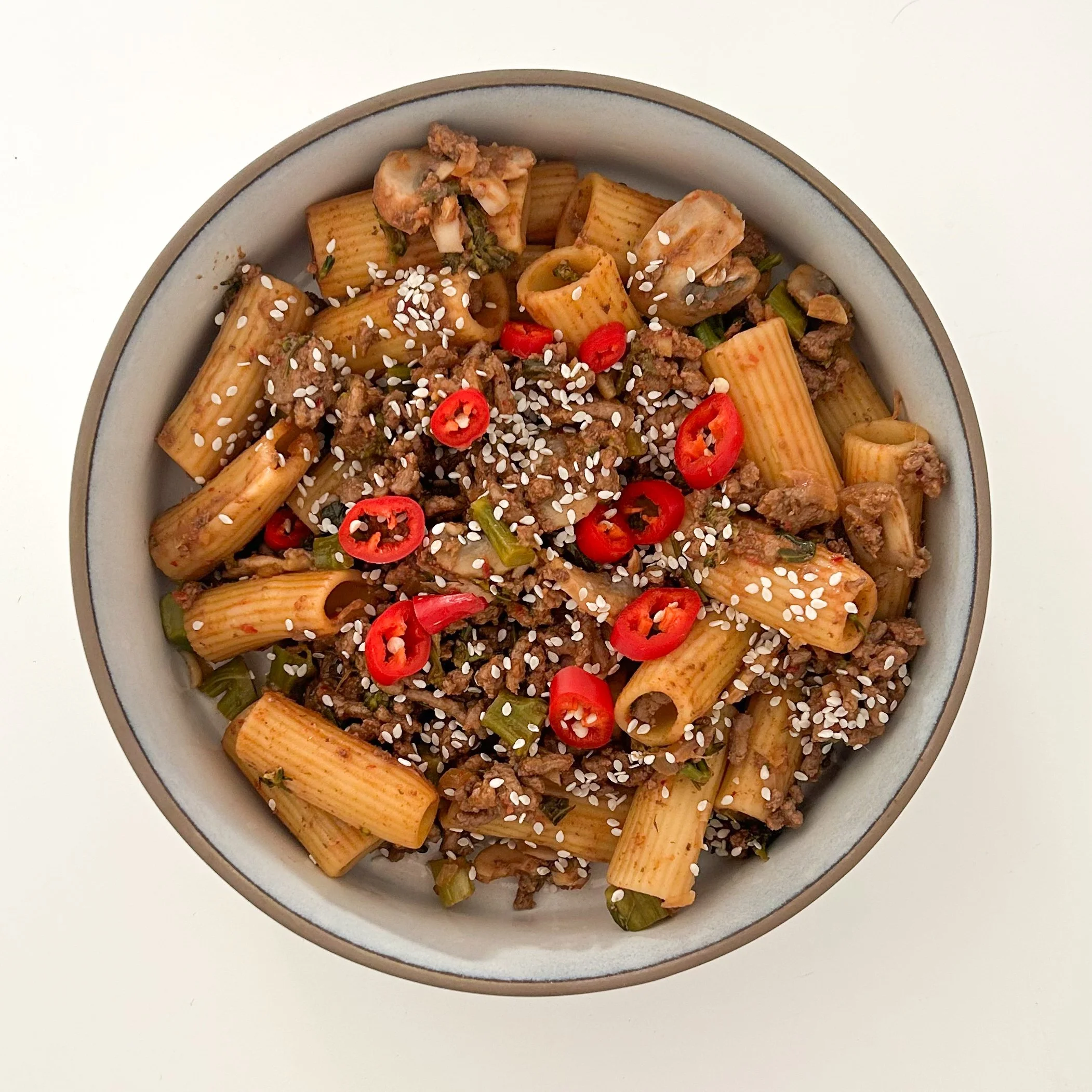 Spicy Gochujang Beef Pasta