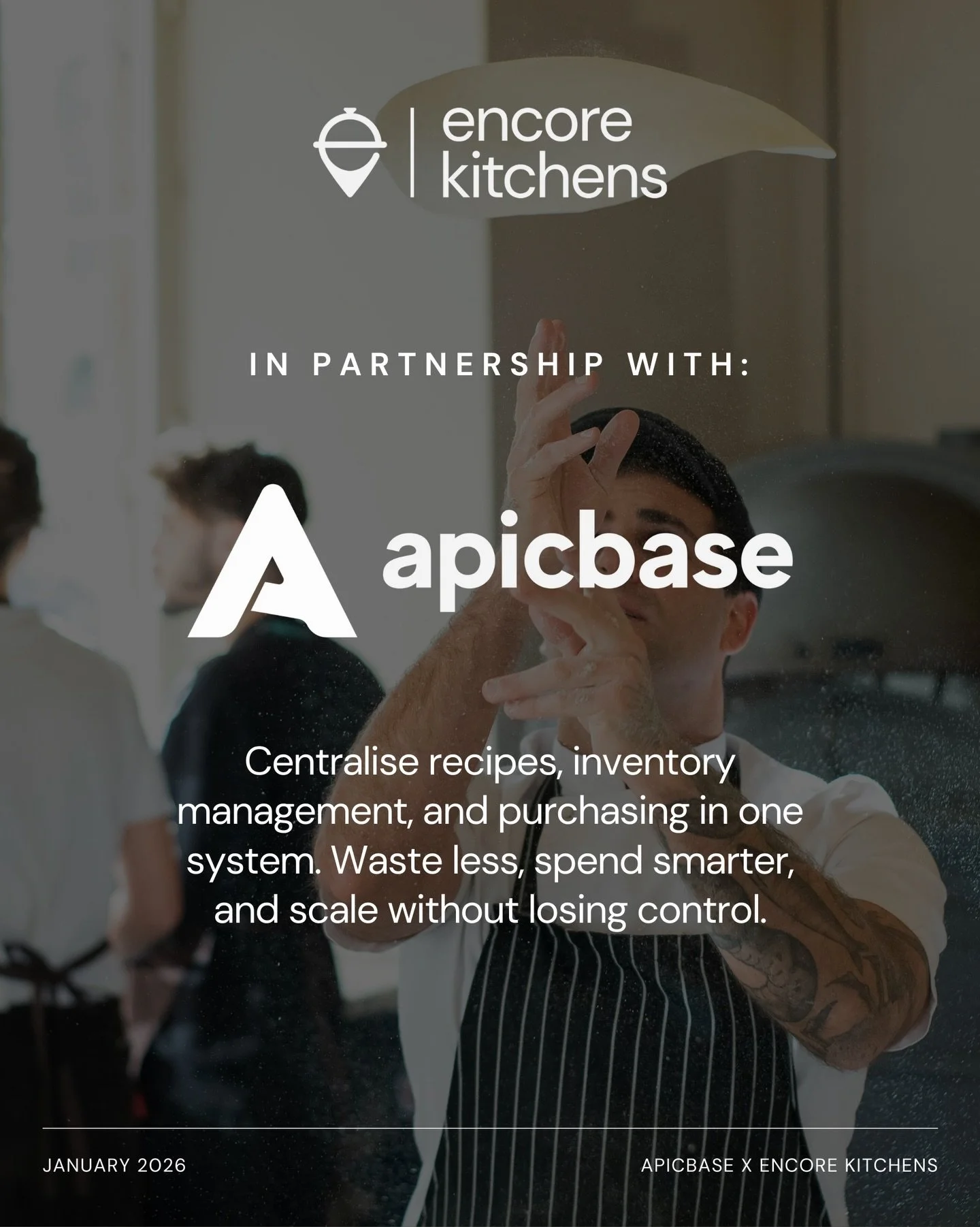 We&rsquo;re focused on partnering with platforms that genuinely help hospitality businesses grow and scale, without losing control as they expand.

That&rsquo;s why we&rsquo;re excited to welcome @apicbase as a new Encore Kitchens partner.

Built for