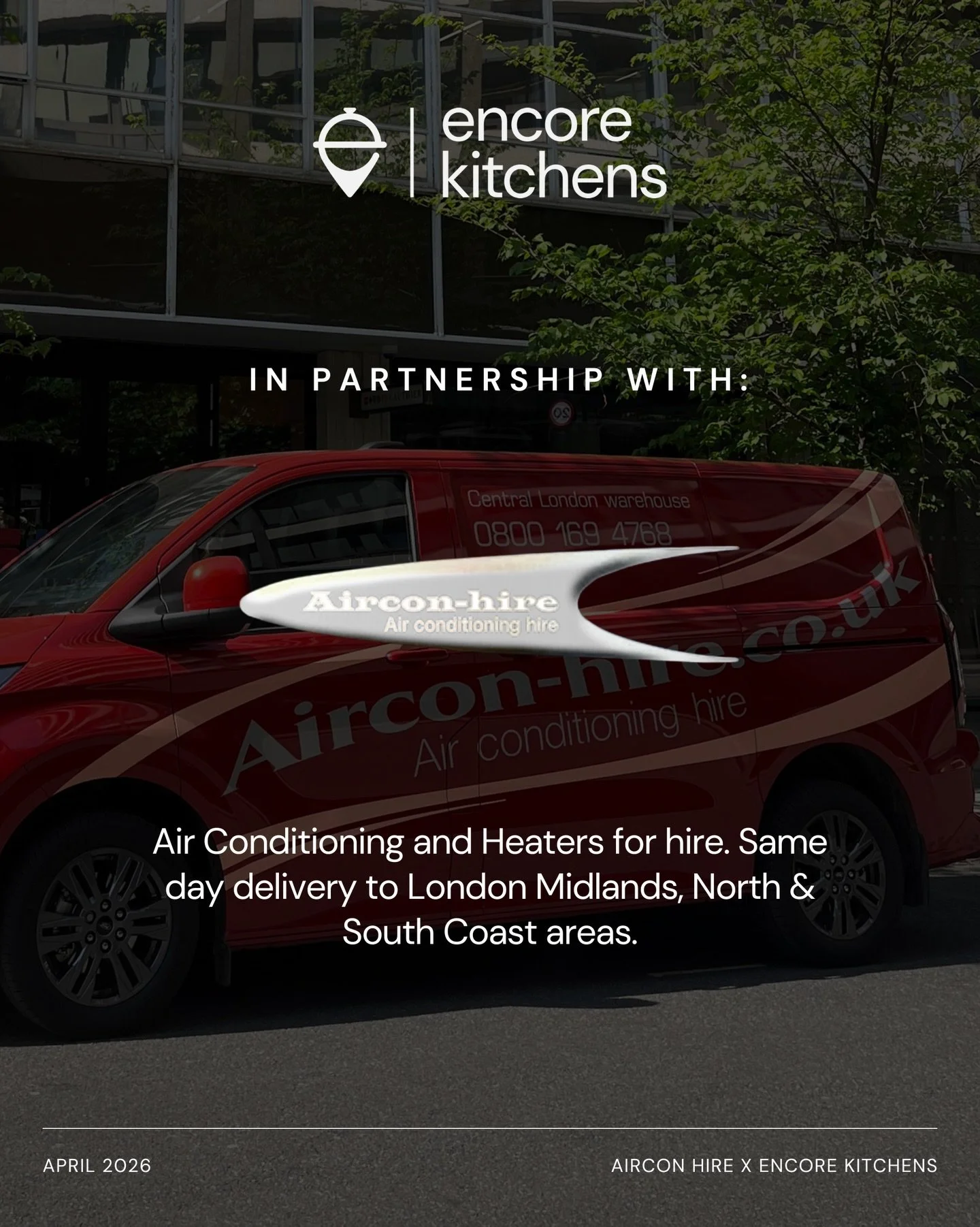 When the heat&rsquo;s on, your kitchen shouldn&rsquo;t suffer for it!

That&rsquo;s why we&rsquo;ve partnered with Aircon Hire Ltd to give Encore Kitchens brands a smarter, more flexible way to manage temperature control.

From initial setup to ongoi