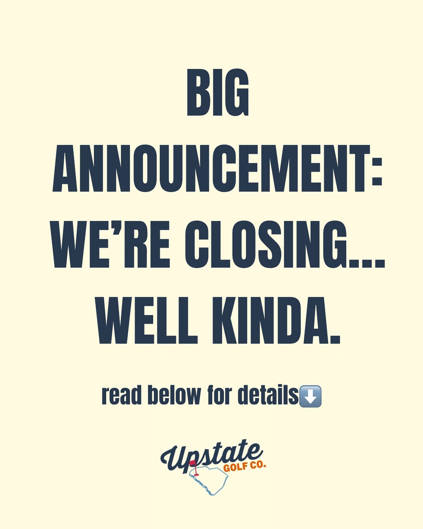 Yes, Upstate Golf as you know it is closing (except for ball markers!!) 😢
⁣
Beginning June 1st, I&rsquo;ll be pressing pause on business here in the Upstate as Carson and I prepare to move to Augusta, GA &mdash; yep, that Augusta. 👀⛳️⁣
⁣
This isn&r