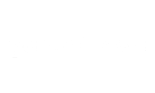 Yahoo News logo in white text on a black background.