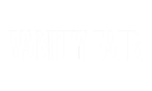 Vanity Fair logo in white text on a black background.
