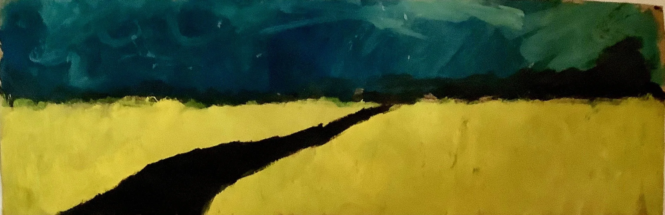 Back road , Huile sur papier, 8" x 12", Montréal 1986