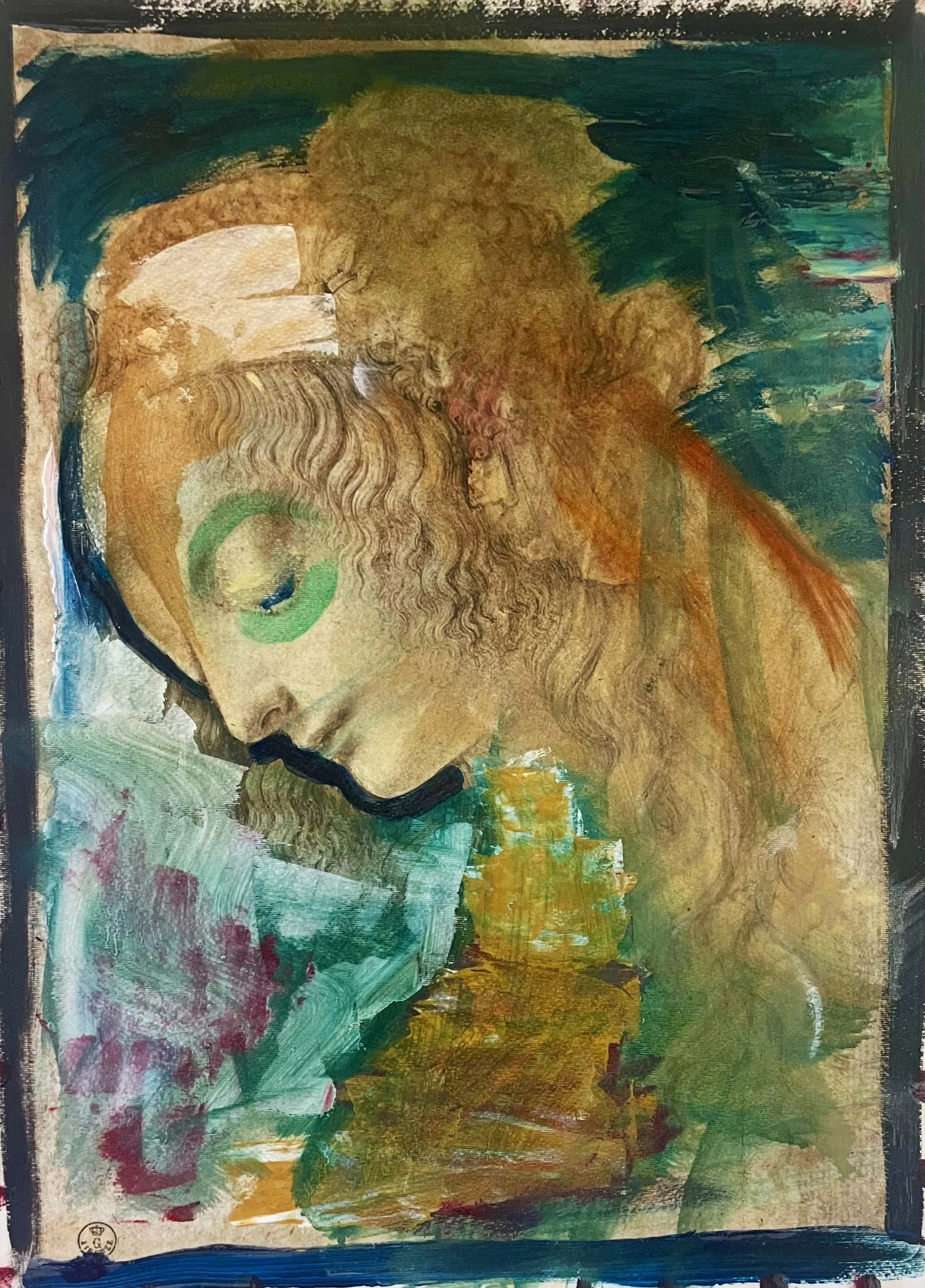 La Scapigliata (Da Vinci), reproduction retouchée huile, 16" x 24" 