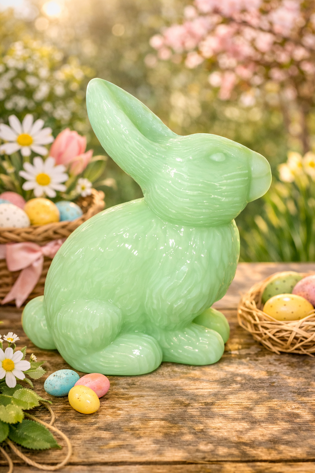 Mosser Glass Jadeite 5.5" sitting Bunny 190J