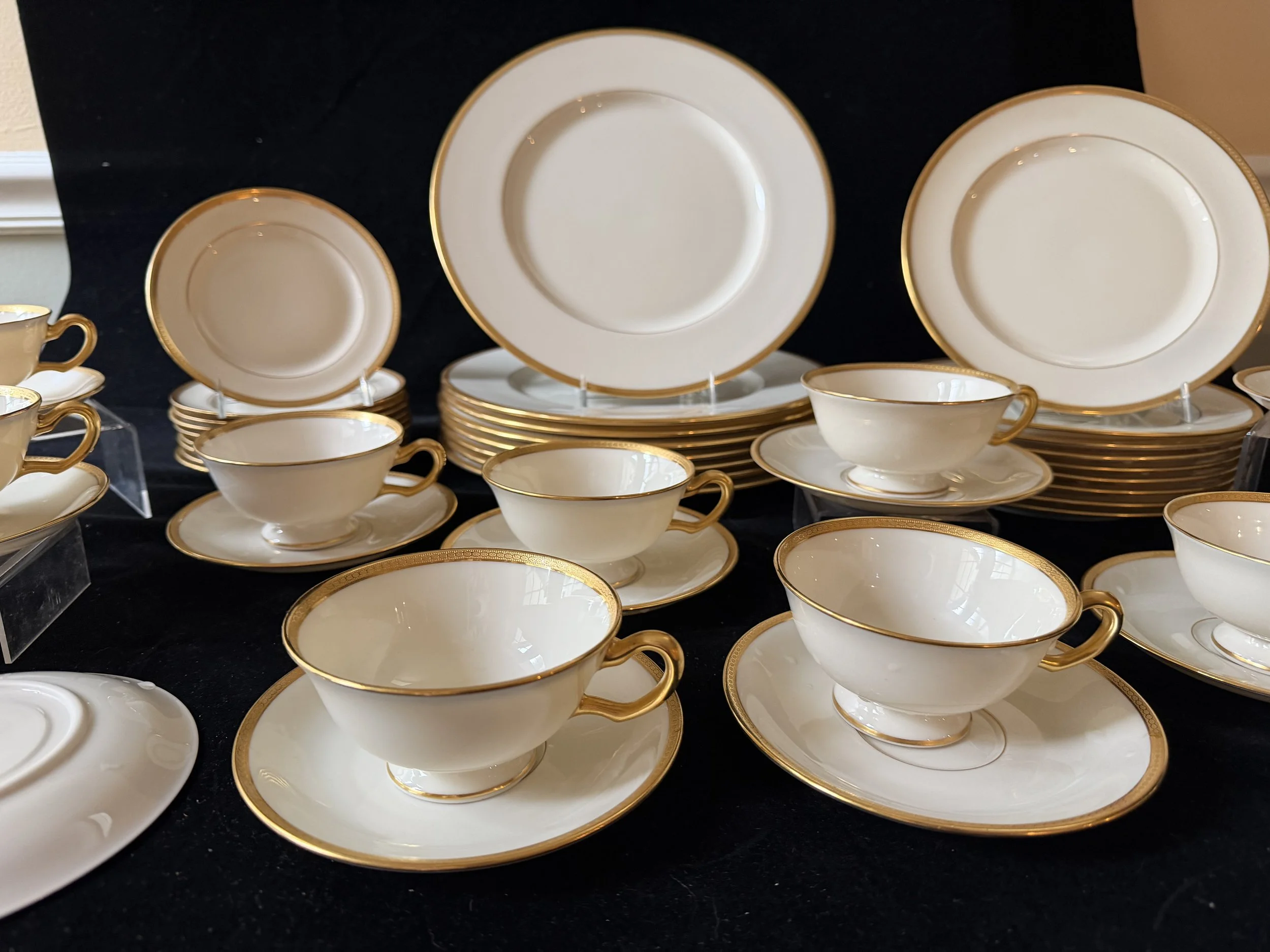 Lenox S-62 for Tiffany  Gold Encrusted Bone China  45 Piece USA