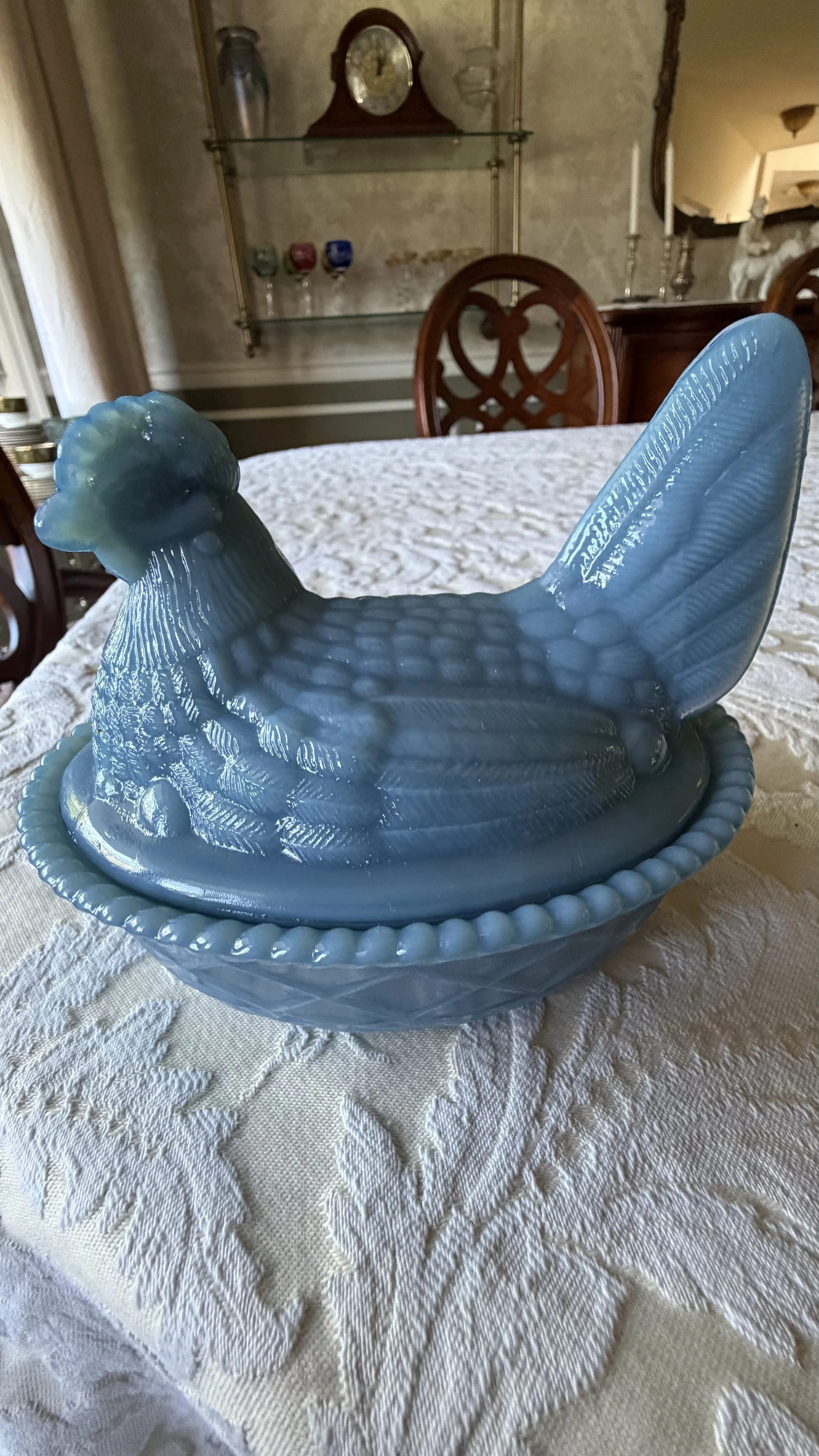 Mosser Glass for Rosso Georgia Blue  Hen nest 5.5