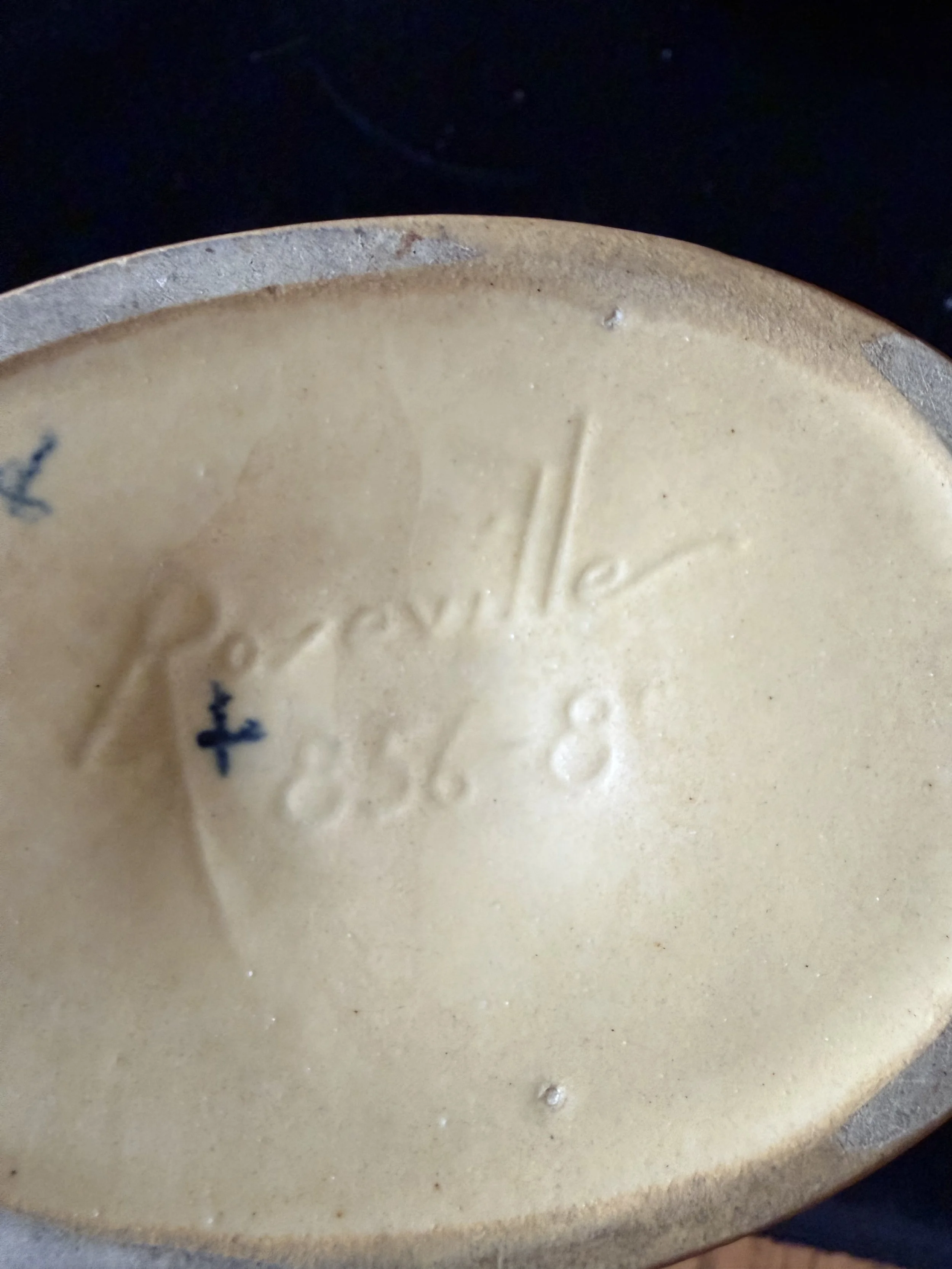 Roseville Pottery Ixia Vase #856 -8 Ivory & Pink Floral  8"