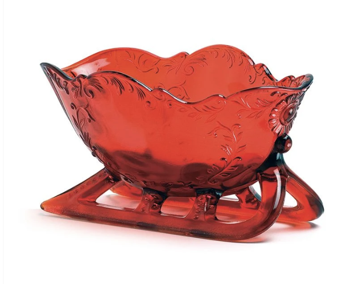 Mosser Glass 9" Sleigh Red Or Hunter Green