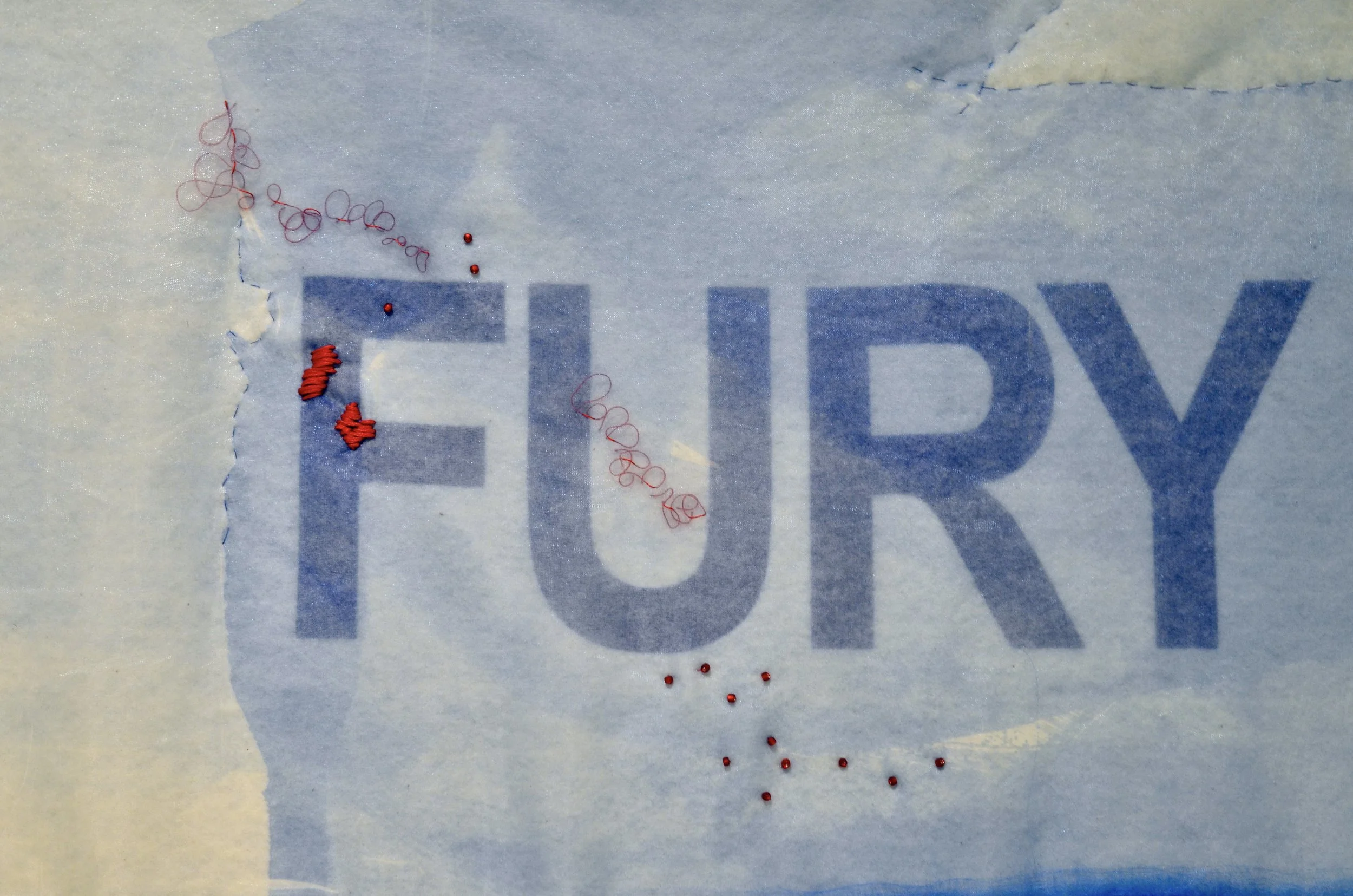 I Build a Raft, 2025
hand-dyed organza, batting, thread, glass beads