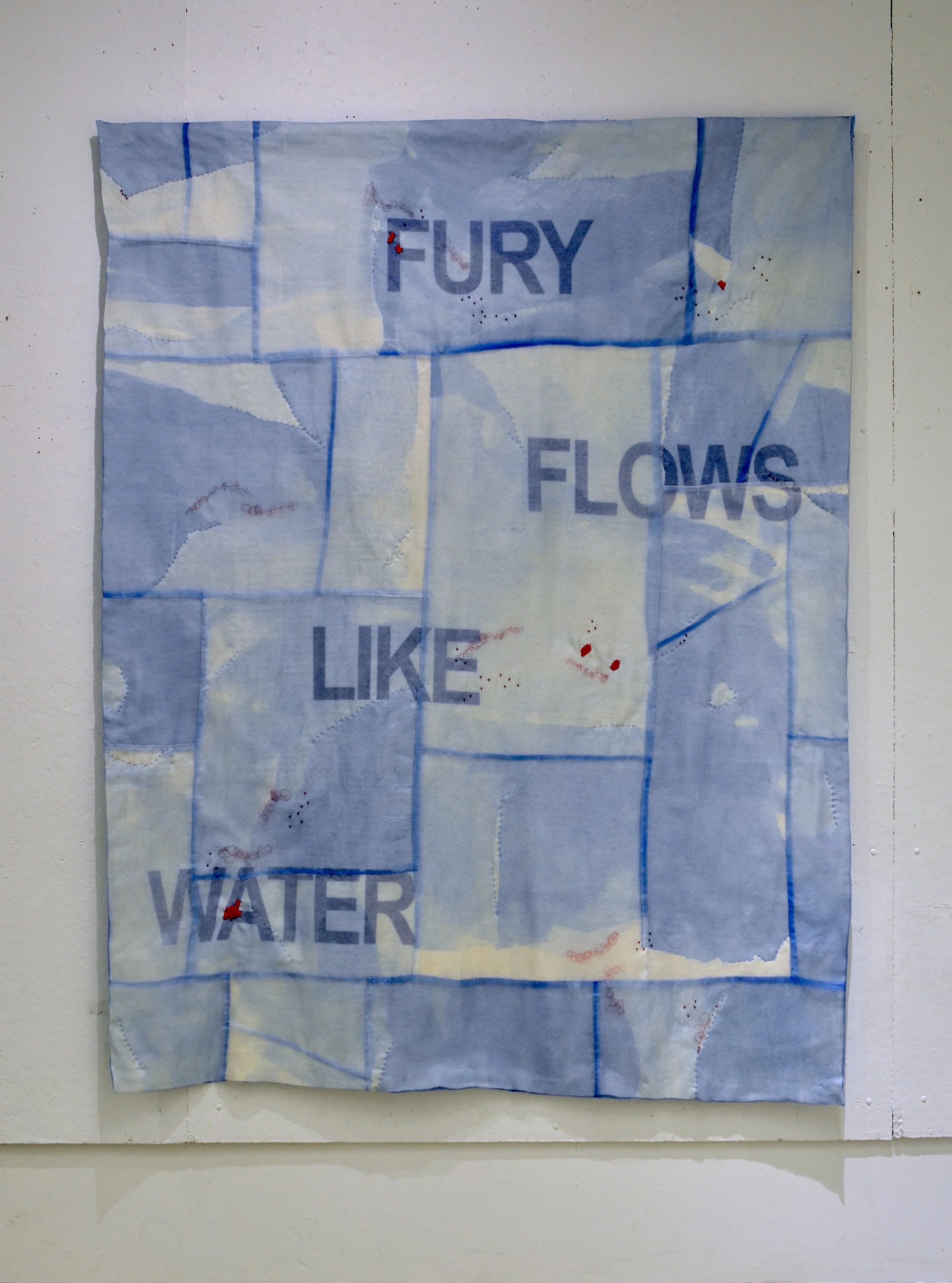 I Build a Raft, 2025
hand-dyed organza, batting, thread, glass beads