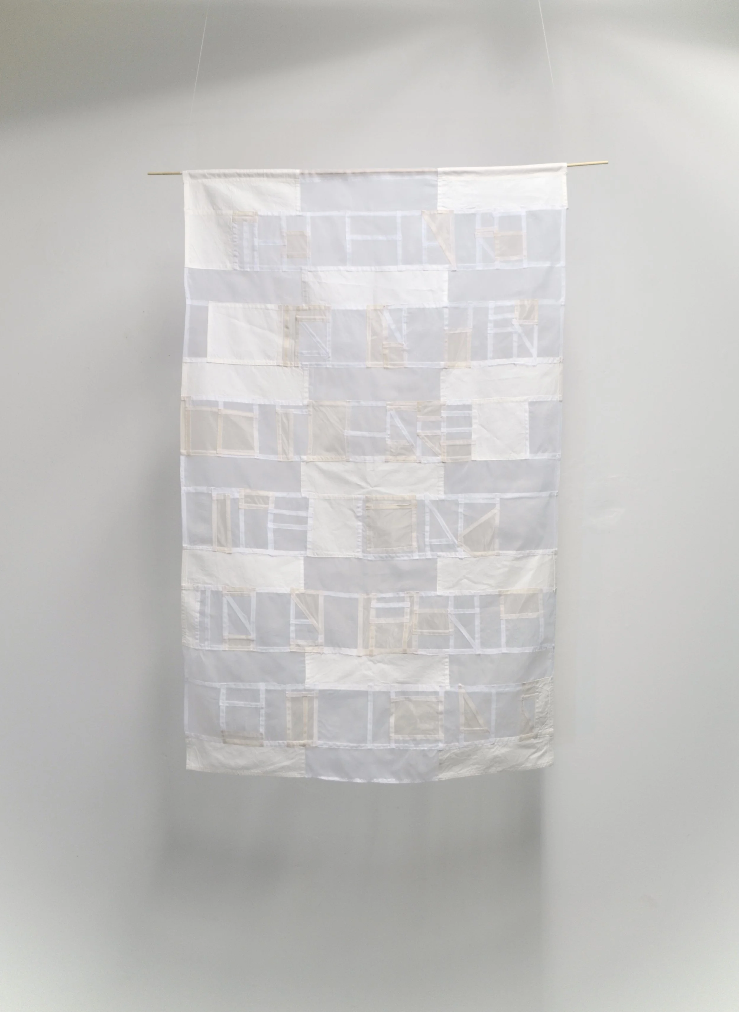 The Hare Is a Perfect Hare, The Oak Is a Perfect Oak, 2024
text, bojagi-sewn organza and cotton