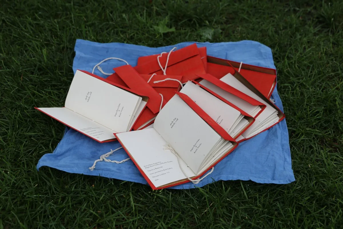 shell, fog, inhale, coil, 2026, artist book collaboration with Kately Towsley