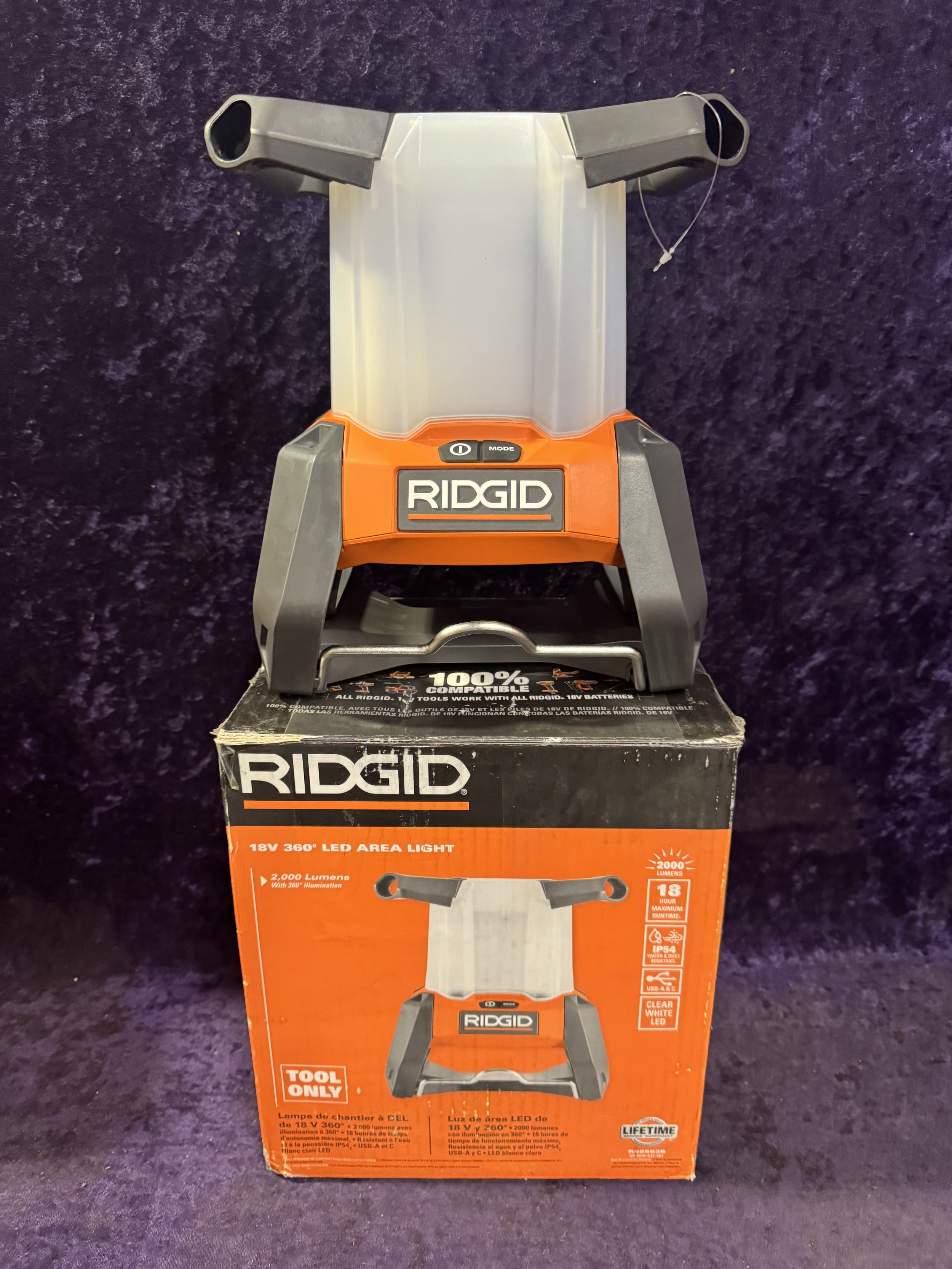 🧰🛠RIDGID 18V Cordless 360° Area Light-NEW!(Tool Only)-$95!🧰🛠