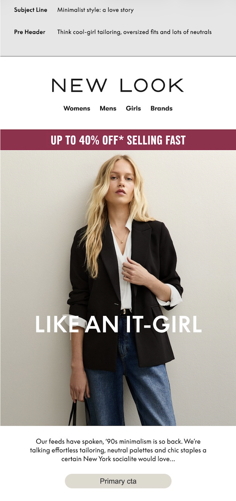 Inspired by the rising popularity of Love Story: John F Kennedy Jr & Carolyn Bessette, and more specifically Carolyn Bessette's iconic style