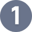 Gray circle with the number 1 in white