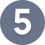 Gray circle icon with white number 5
