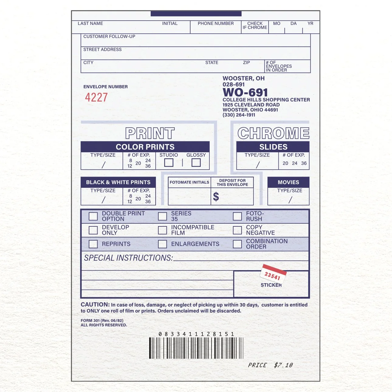 Film Developing Envelope Illustration