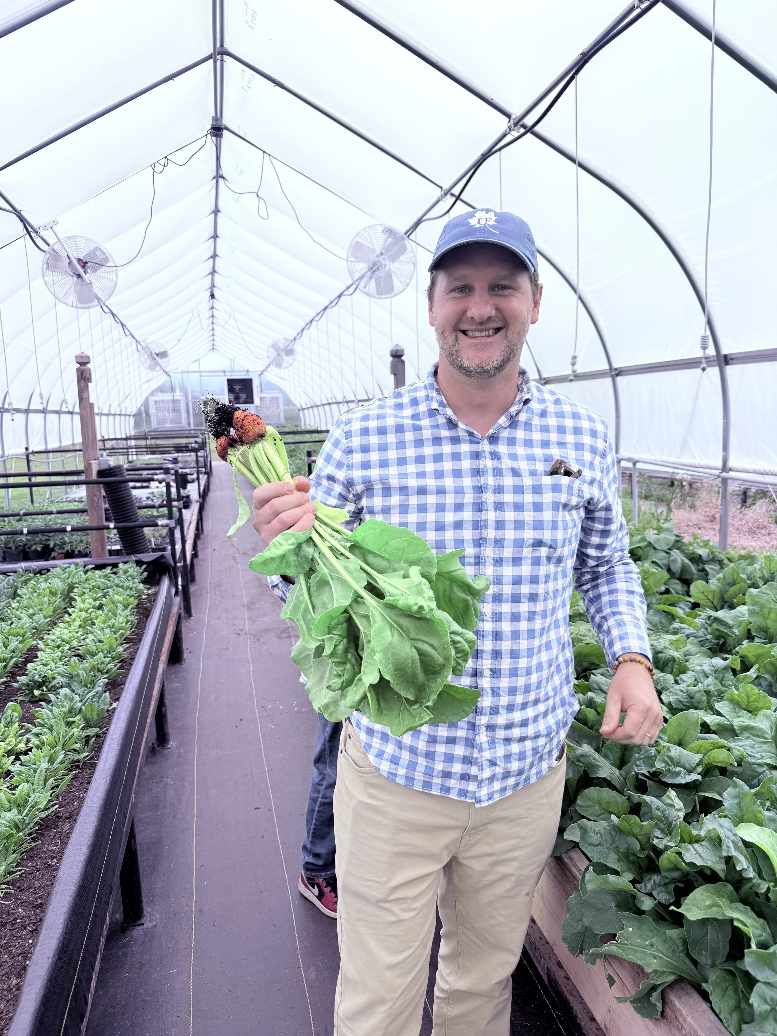 Tim with Radishes.JPG