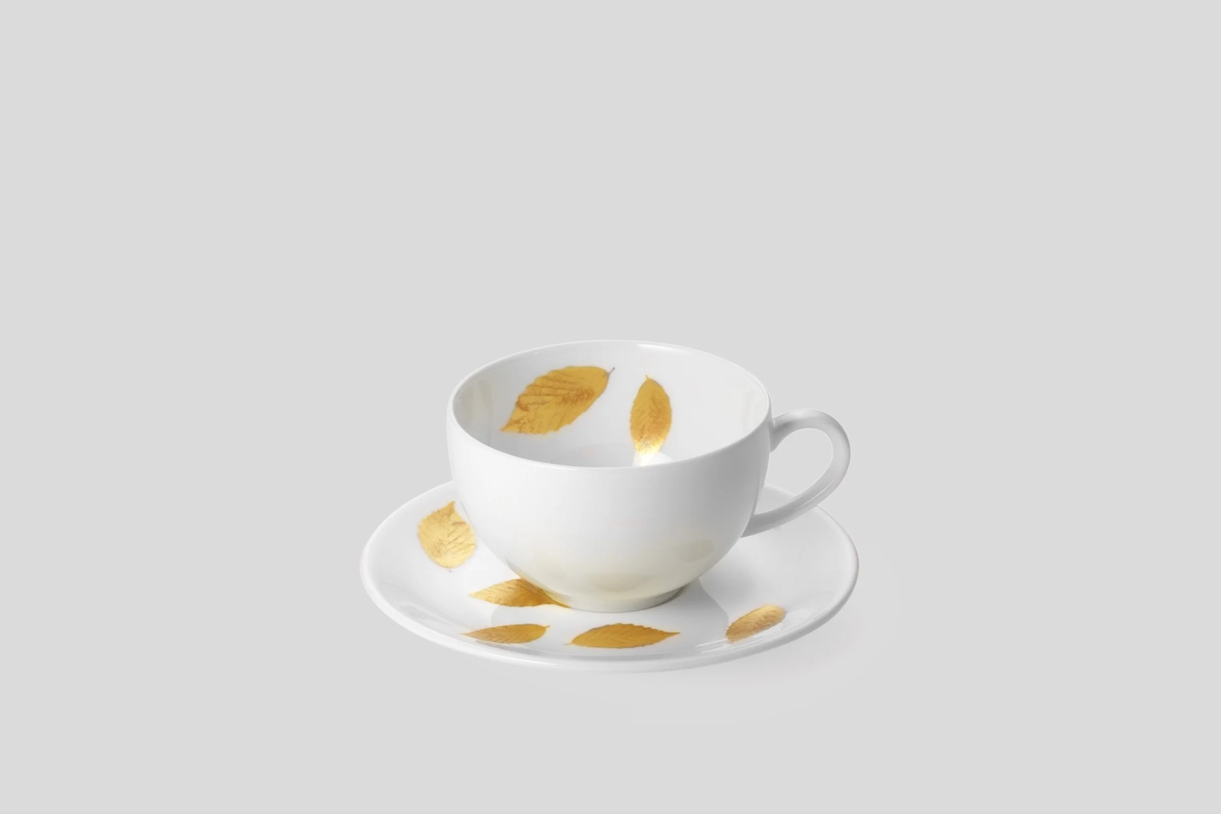 Gold Leaf Espresso Cup & Saucer