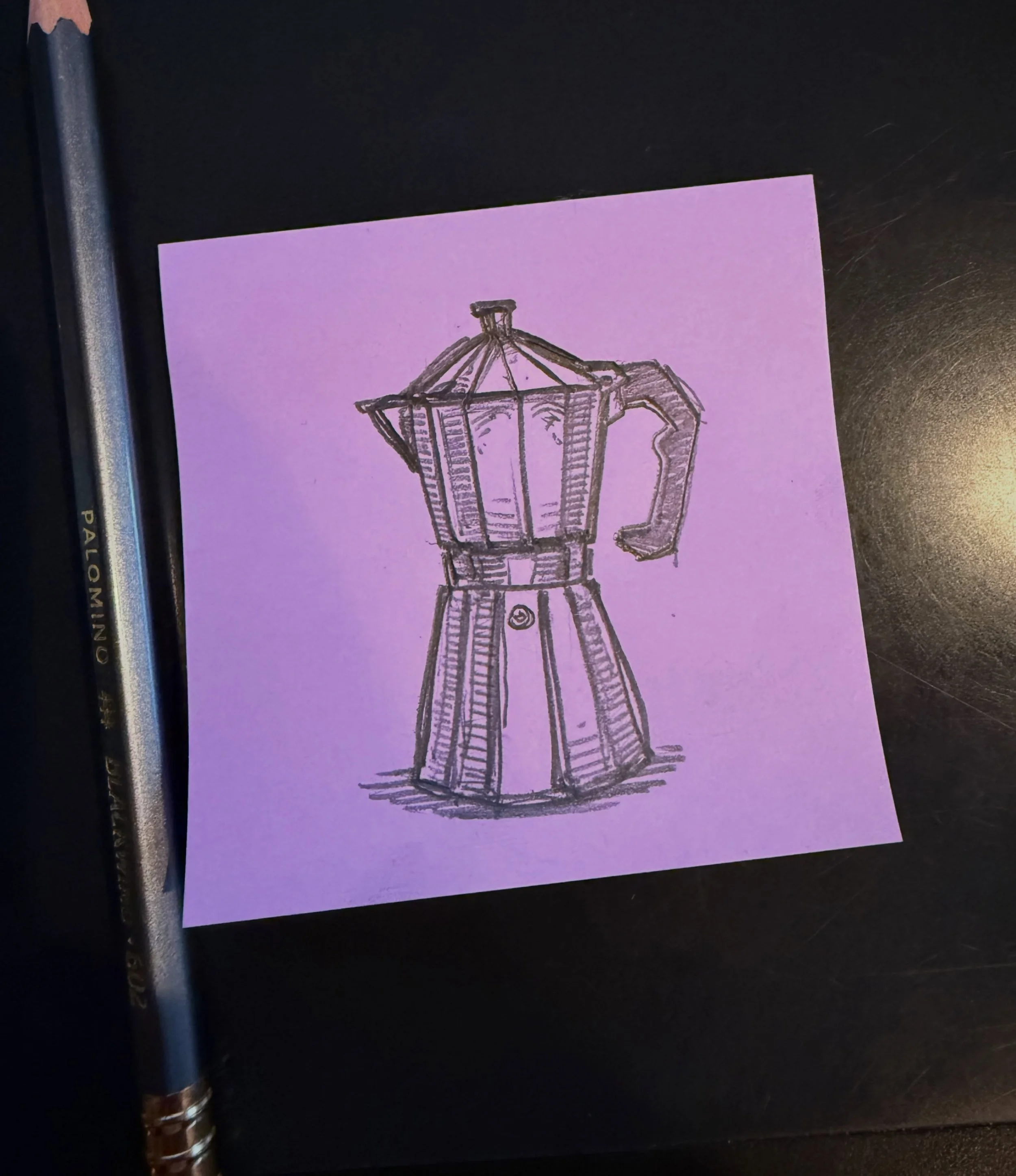Quick stovetop espresso maker sketch