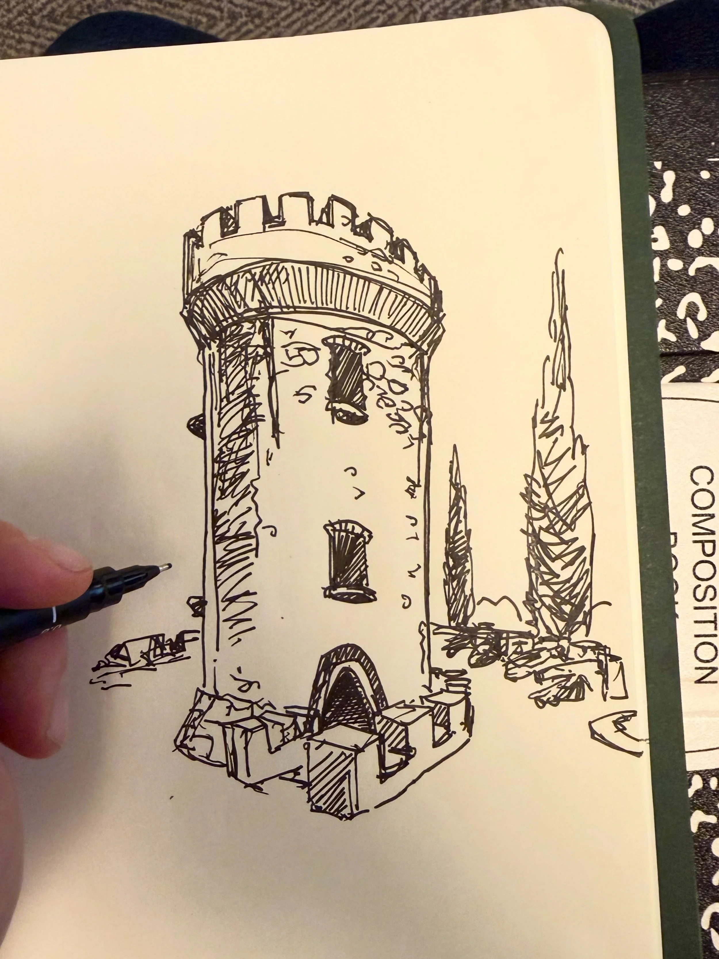 The Pepper Pot Tower at @powerscourt_estate for my first #inktober of the month.