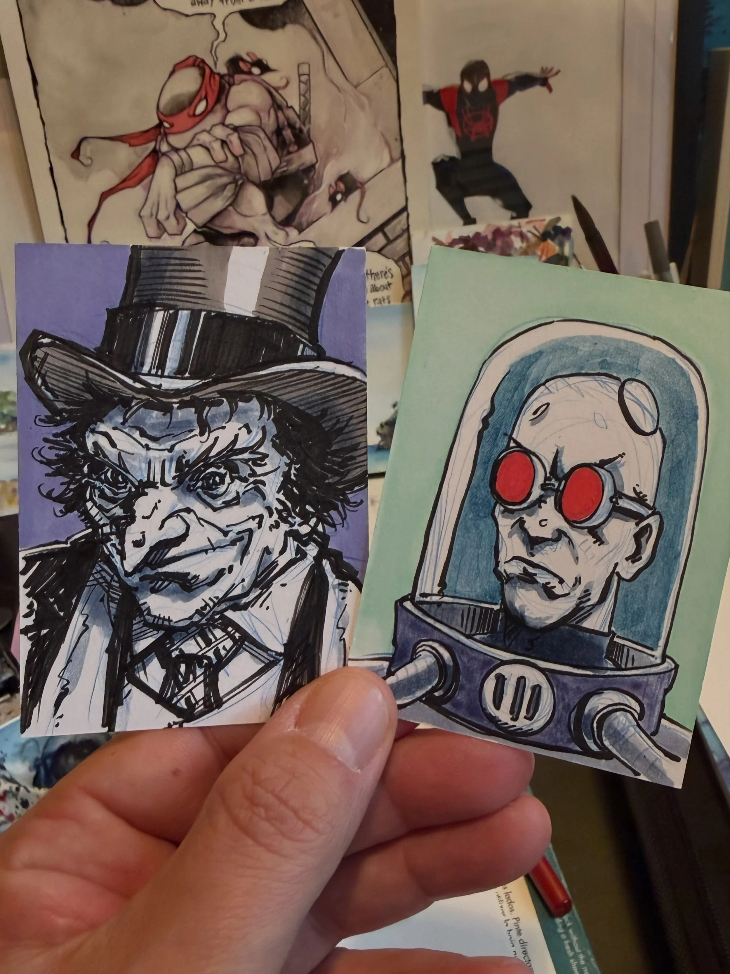 Loving these sketch cards I picked up from @printed_panels before @nycomiccon - great way to warm up before a big drawing sesh!
