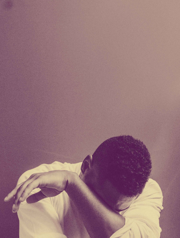 A man dealing with some kind of difficult moment