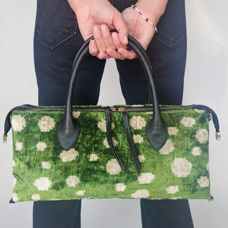 Emerald Green Polka Dot Goldie Bag
