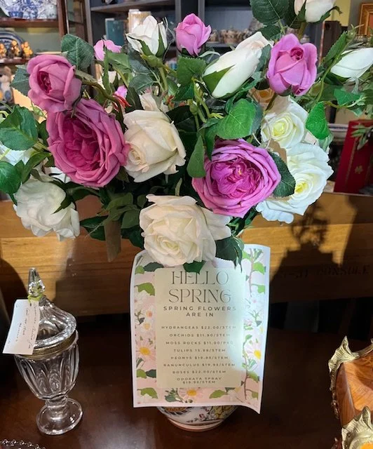 Hello Spring!  Colorful realistic faux flowers.