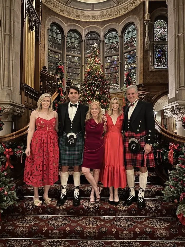 Christmas Eve at the castle. In Scotland we leave carrots for the reindeer instead of cookies. After black tie dinner, and service at Dornoch Cathedral, and caroling, we stayed up till 2 Am singing around the piano and eating midnight pasties