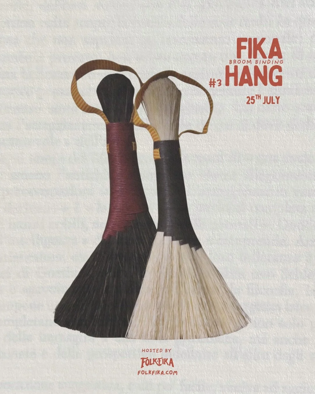 🦦 Craving a slow Saturday with (of course) cosy vibes? Join us on 25th of July for our Fika Hang # 3: Broom Binding - Tickets are live 🧹 Check link in bio for more information. Only 15 spots, fika will be served <3

#fikahangoslo #folkfika #fika
