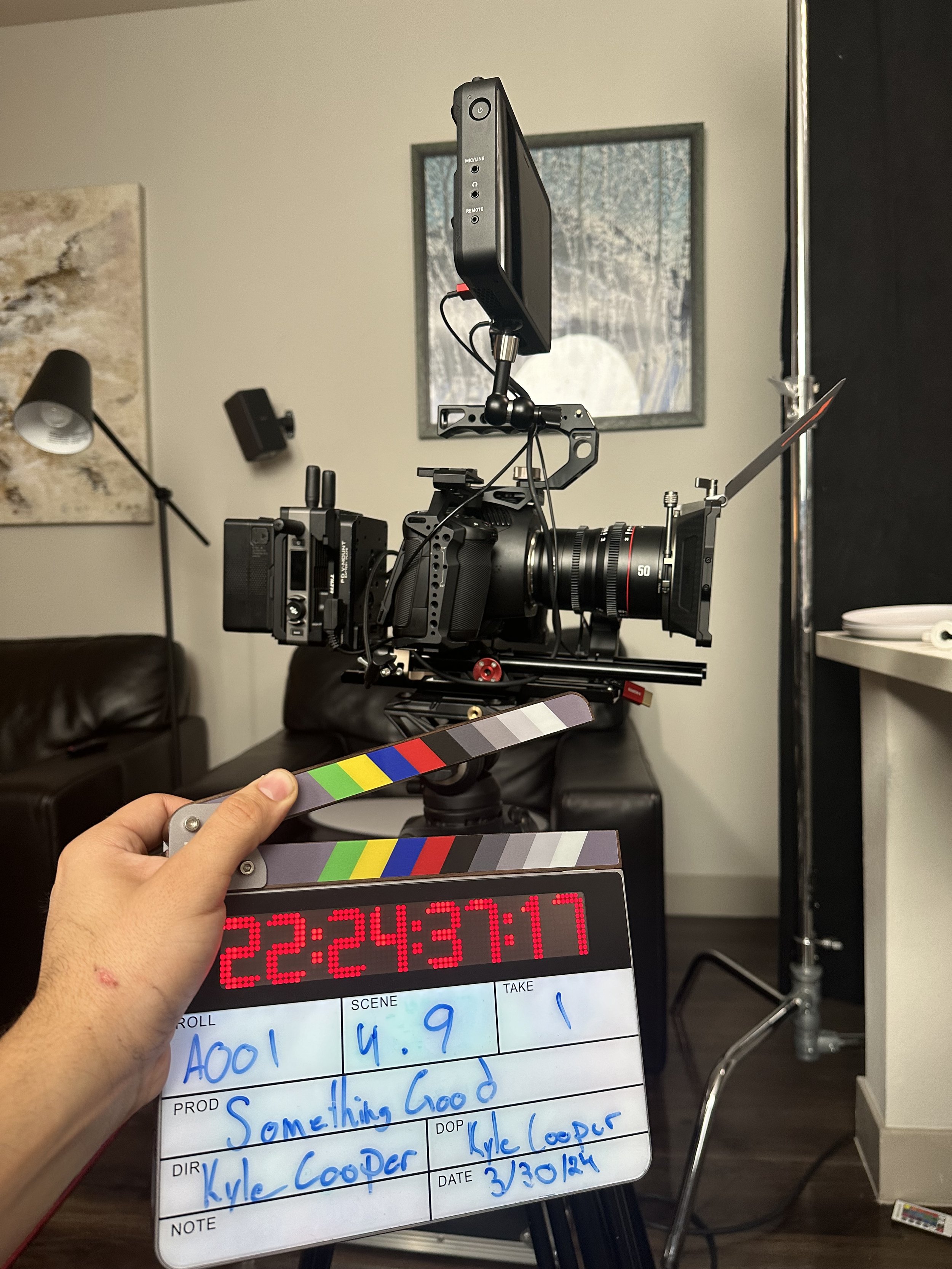 Las Vegas short film production "Something Good" BTS camera on set, directed by Kyle Cooper
