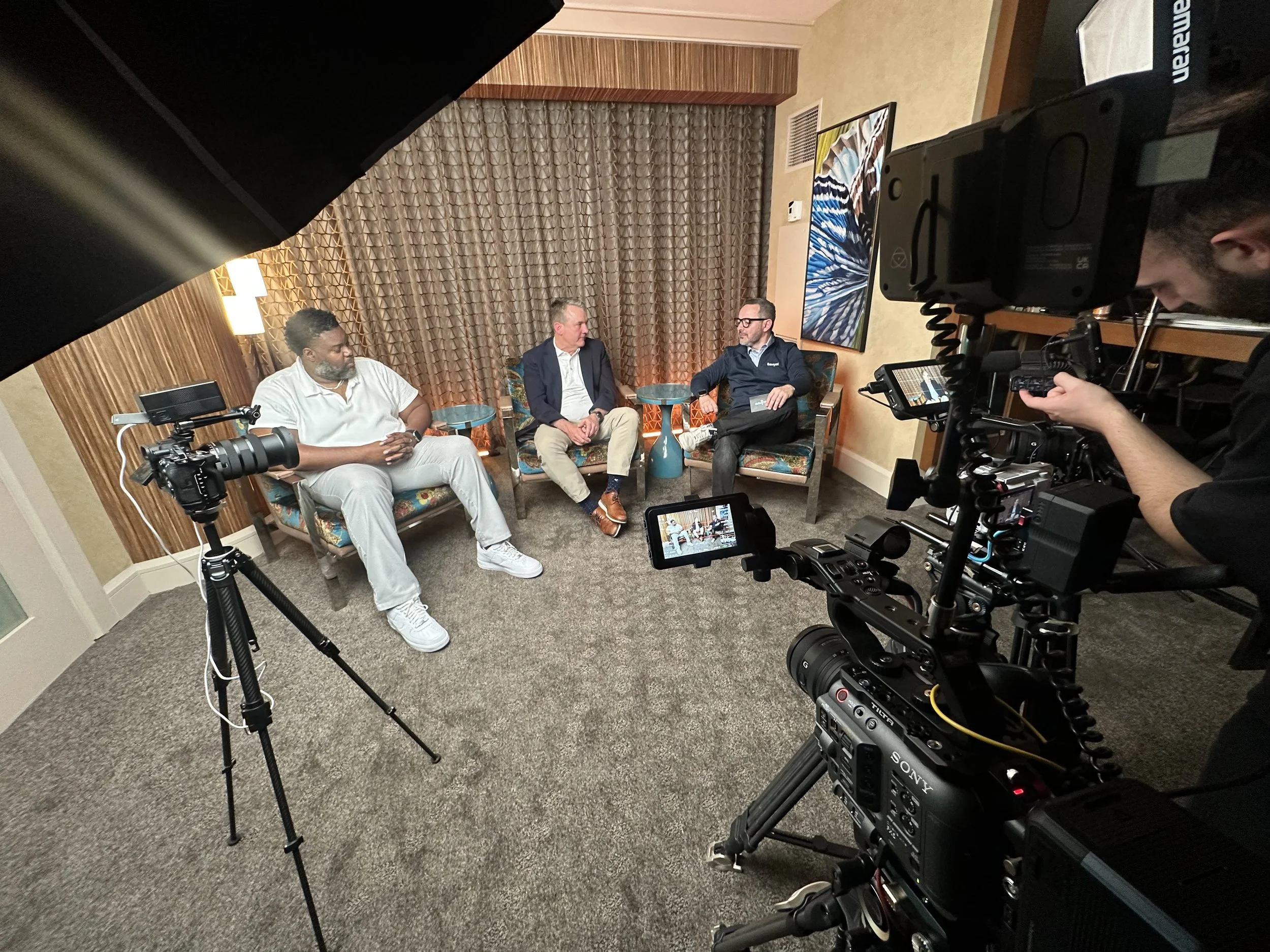 Commercial Video Production Set Las Vegas, with rental lights and cameras. 