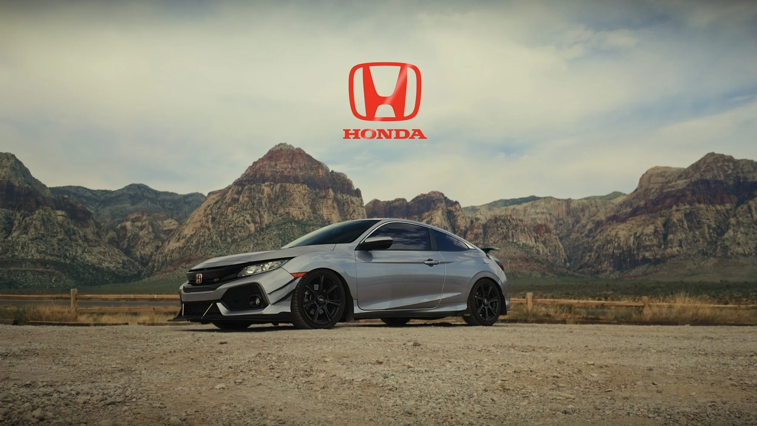 Honda Civic driving on open road in Las Vegas commercial video production