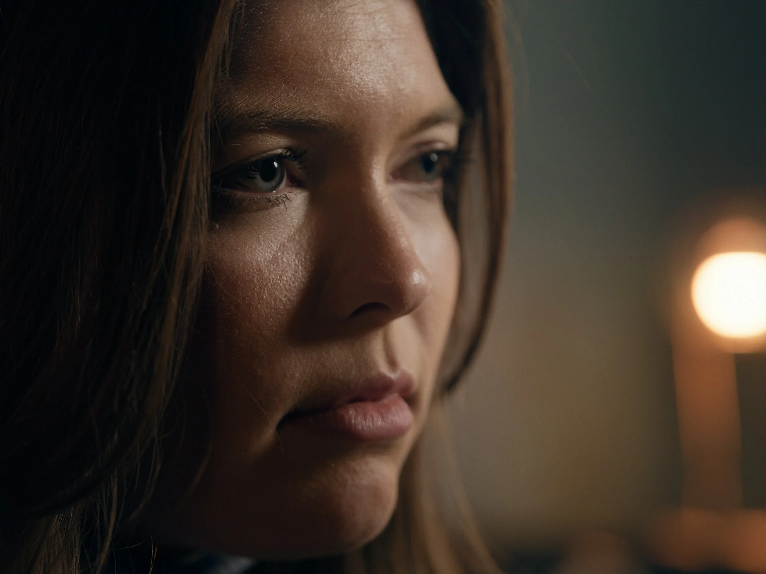 Closeup of woman in therapy in "Ticking"