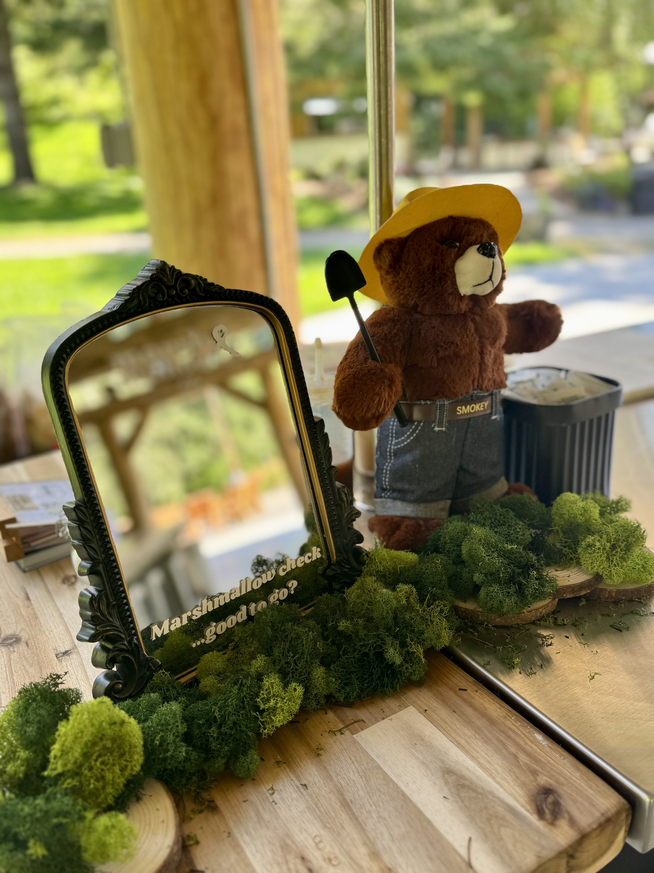 Smokey the Bear - included
Moss -included
Mirror - please see 5th photo