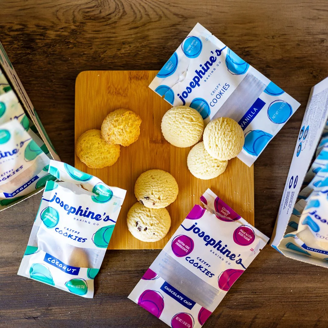 Another awesome folding carton project for our friends at @josephinesbakingco here in Boston!

7.00&quot; x 3.625&quot; x 5.625&quot; Auto-Bottom Tuck Top (ABTT) structure printed on 20pt SBS

5 flavors:

Vanilla
Chocolate Chip
Cinnamon Ginger
Almond