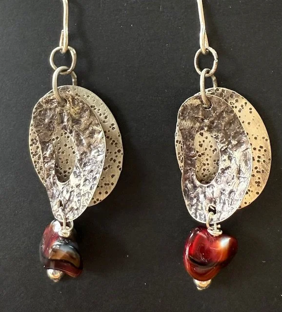 Silver Layers with Texture and Red Accents