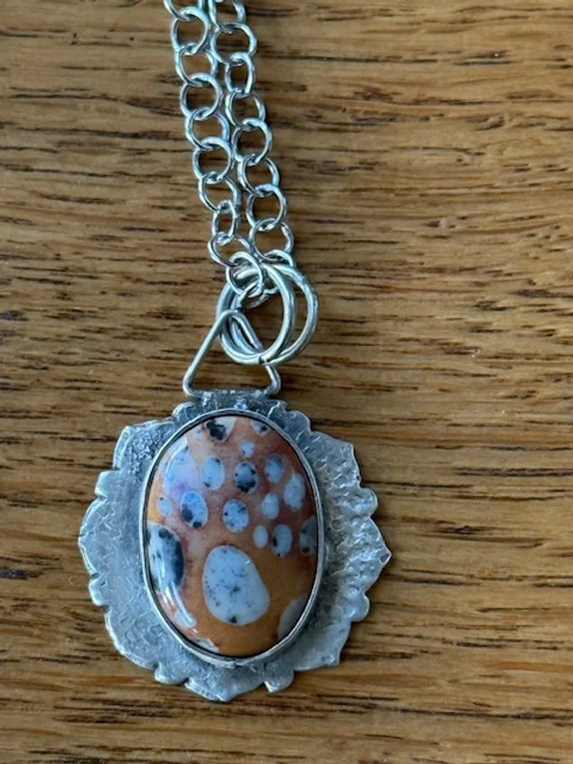Golden Ocean Jasper on Silver