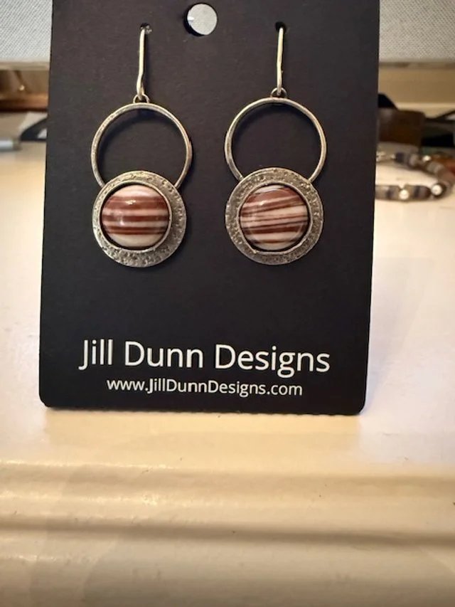 Silver Hoops with Shiva Lingram Stone.