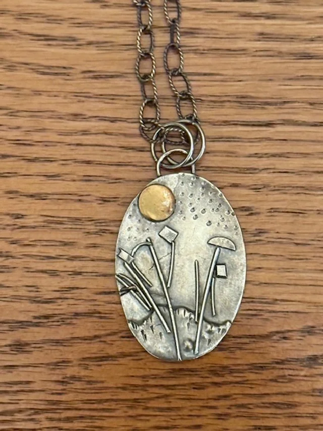 Silver and Brass Floral Scene